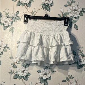 👧GIRLS SKIRT White Tiered Ruffle Mini Skirt
